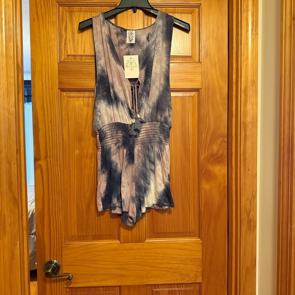 BECCA Tie-Dye Swim Coverup in Blue and Purple - Picture 3 of 7